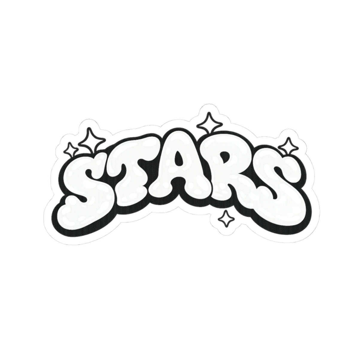 Stars Bubble Letter Kiss-Cut Sticker
