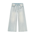 Stars Vintage Wash Wide Leg Denim Jeans