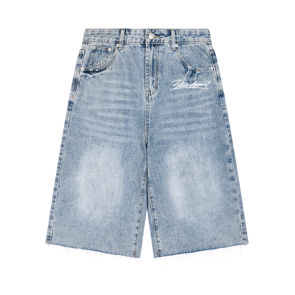 Stars Vintage Wide Leg Denim Shorts