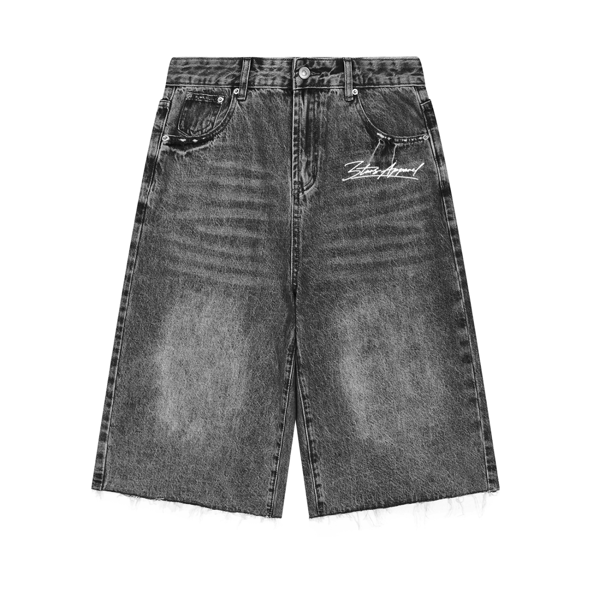 Stars Vintage Wide Leg Denim Shorts