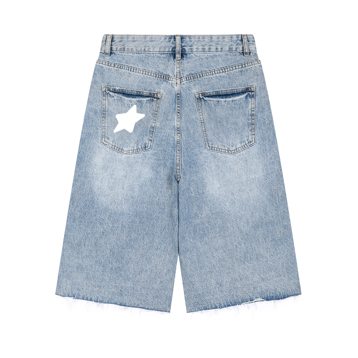 Stars Vintage Wide Leg Denim Shorts