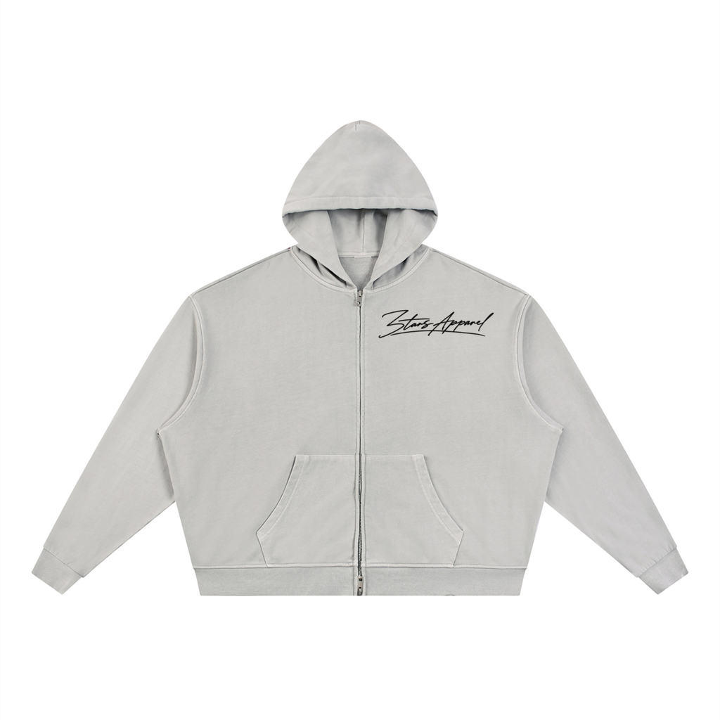 Stars White Boxy Hoodie