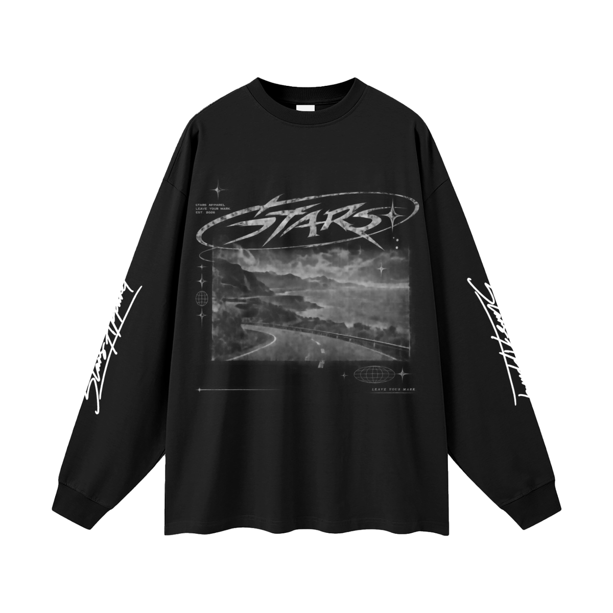 Stars Oversized Long Sleeve T-Shirt