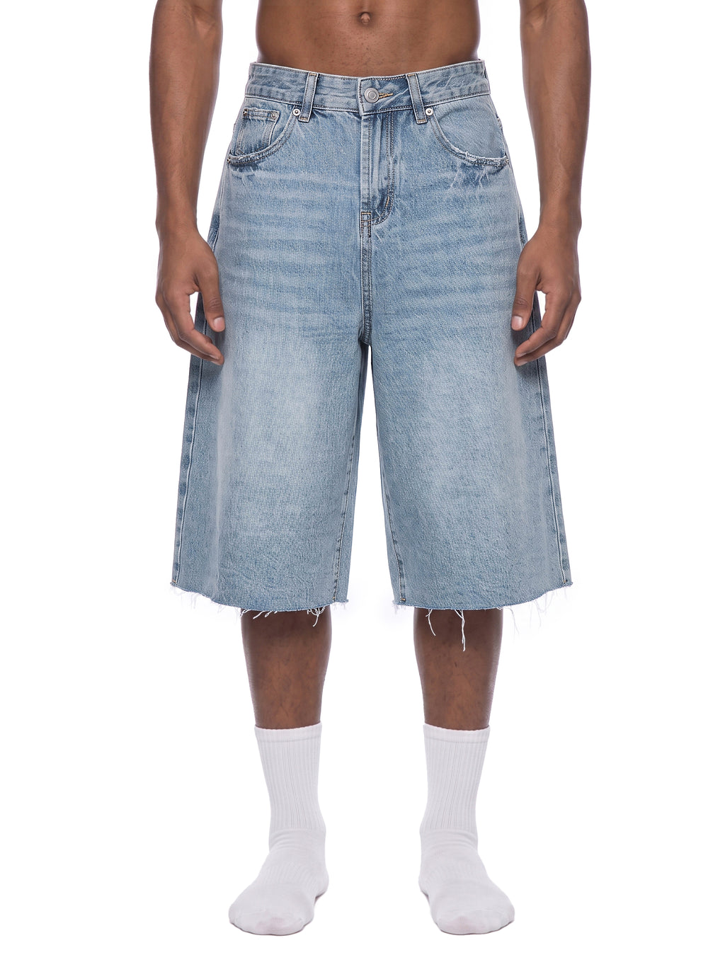Stars Vintage Wide Leg Denim Shorts